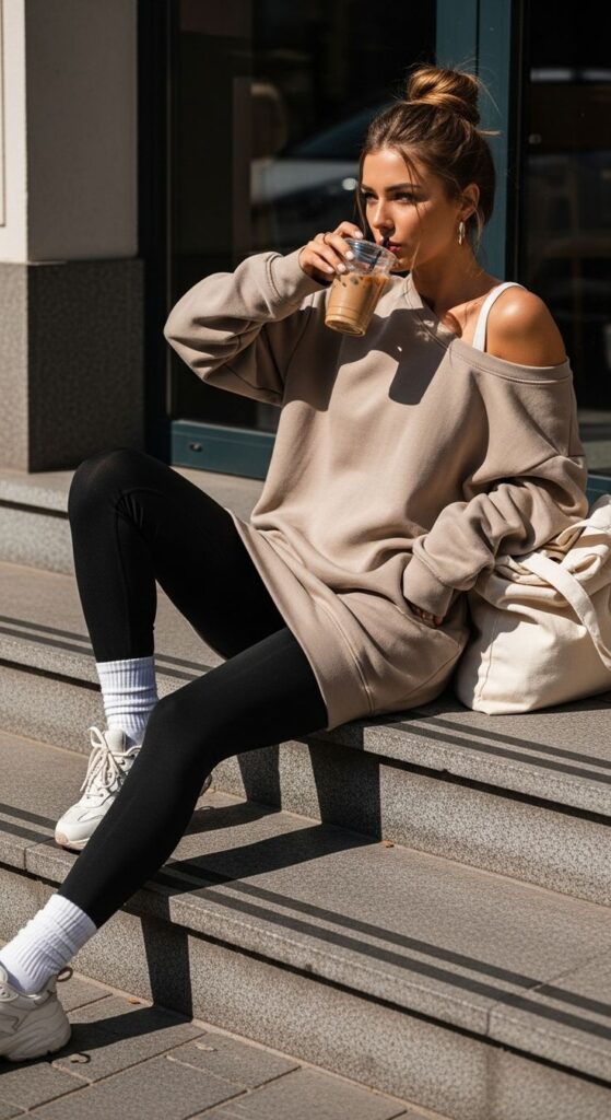 Leggings Outfit with Oversized Sweatshirt(1)