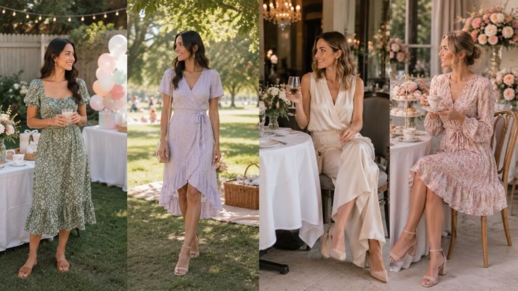 Baby shower outfits for backyard, garden, restaurant, and indoor venues